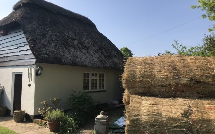 Re-thatch of a garage in the New Forest